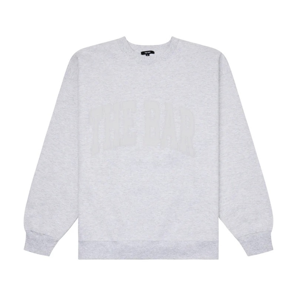 THE BAR VARSITY SWEATSHIRT LT HEATHER GREY TONAL